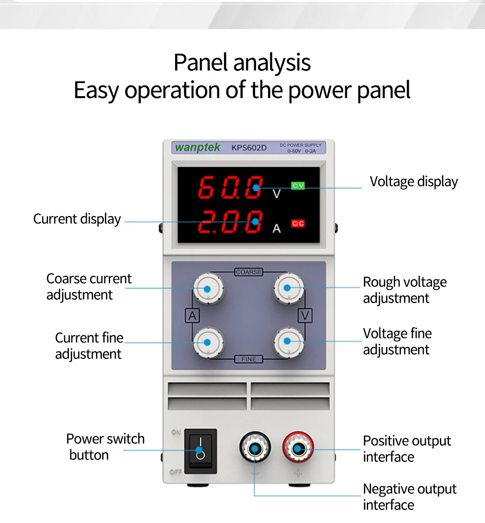 Мини laboratorium питания KPS602D 60 V 2A eenfase Регулируемый SMPS цифровой регулятор напряжения 0
