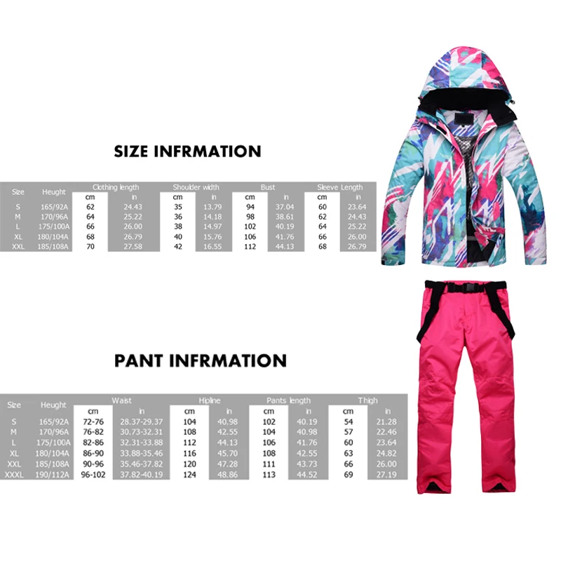 Лыжный костюм женские брендовые водонепроницаемые ветрозащитные лыжные куртки