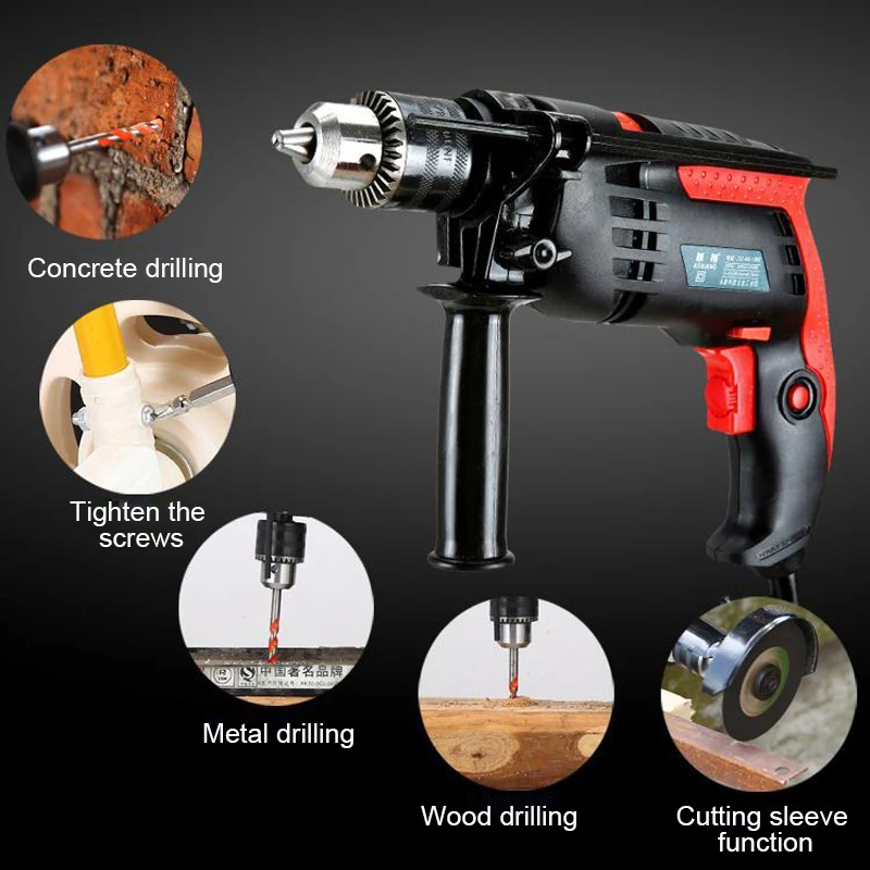 

Impact Drill Electric Hammer Electric Drill Power Drill Woodworking Power Tool Speed Adjustable 13mm 220V 600W Electric Tools