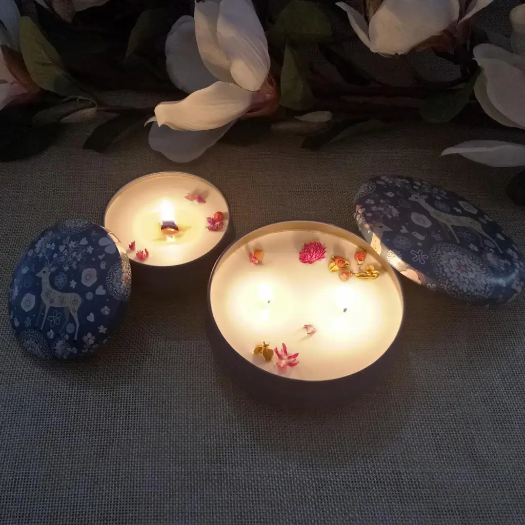 5 лося Сад большие круглые металлические банки для свечей искусства и ремесел