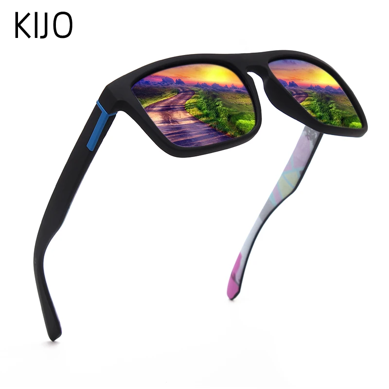 Gafas de sol polarizadas para hombre, lentes retro con protección UV, color negro, forma rectangular. Baratisimos.