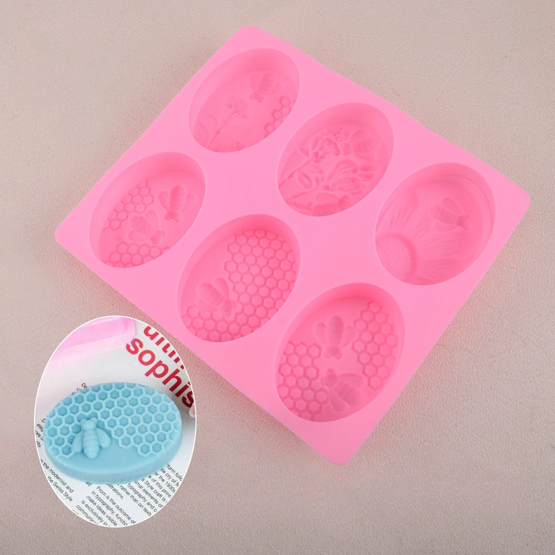 

LETAOSK Silicone 6 Cavity Honey Bee Soap Mold Mould Tray For Homemade DIY Craft Making