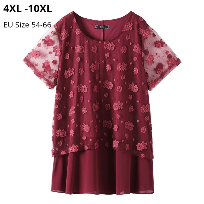 Большие размеры 10XL 8XL 6XL Российские 66 62 58 54 женские летние футболки с короткими