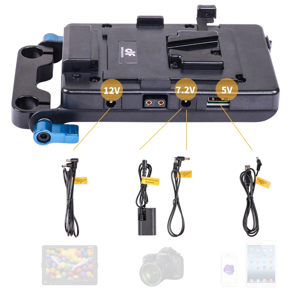 VFU1 USB порт dslr v mount адаптер питания 5D2 камера V замок Система питания Muitl выходной адаптер v Монтажная пластина