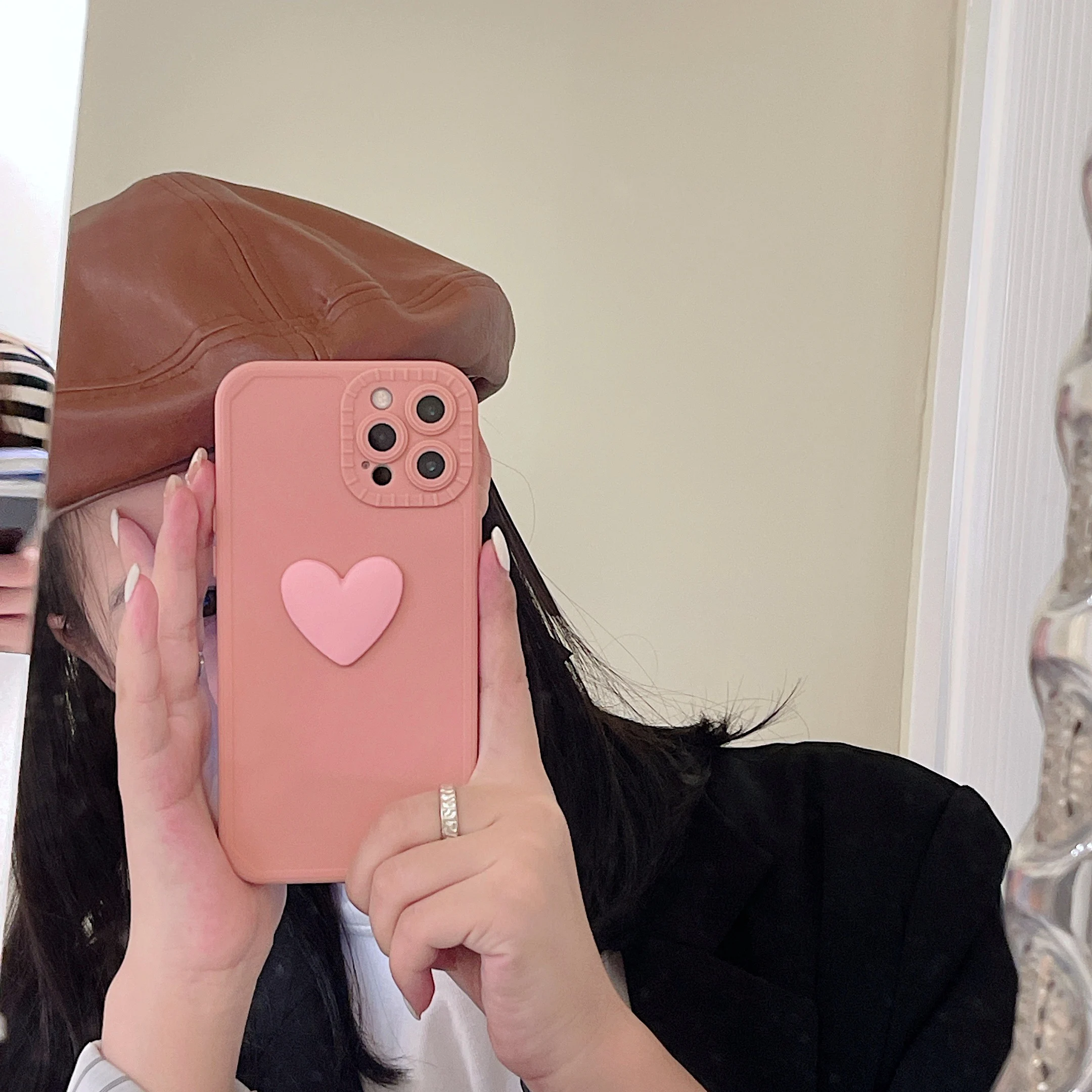 

Розовый трехмерный чехол для телефона iphone 11 12 Pro Max 13 Mini X XS Max XR 7 8 Plus