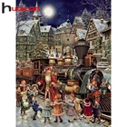 Huacan алмазная вышивка рождество поезд вышивание крестиком алмазная мозаика Дед мороз картины стразами декор для дома