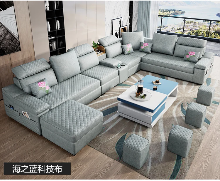 Современный минималистский латексный кожаный тканевый диван cama Съемный и