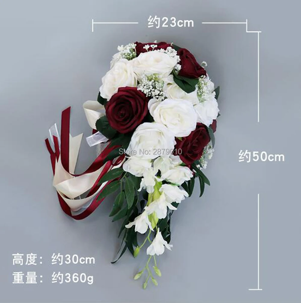 Wedding Bride Water Droplet Holding Flowers European Holiday White Simulation Of The Rose Bouquet Hand Realistic Multicolor |