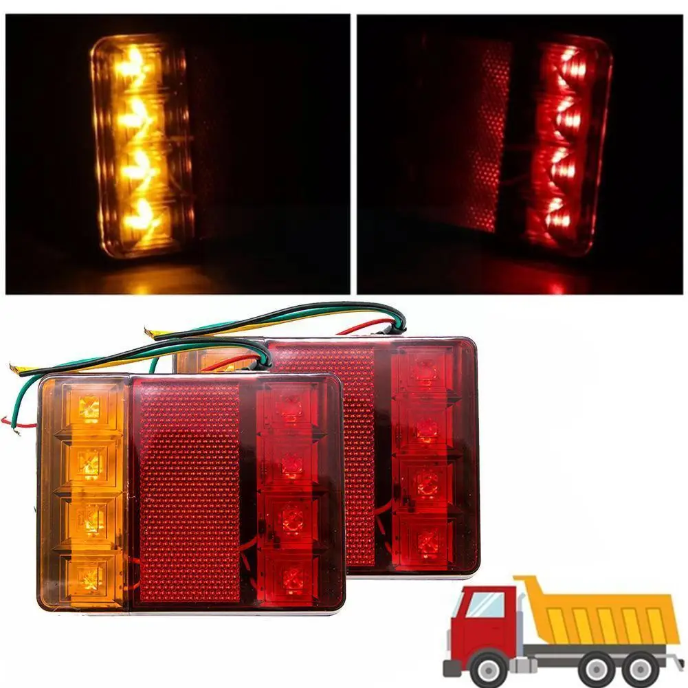 

2021 New LED Car Tail Light For Trailer Car Truck Caravans Rear Lighting Pair For Trailer Parts Lamps Rear Truck Car A9H8