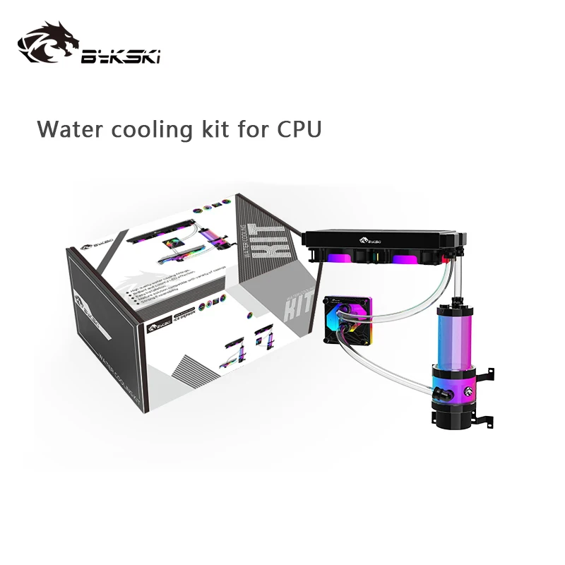 Online Bykski Flüssigkeit Kühler Kit Für INTEL AMD CPU/Schlauch Kühlung Bündel/Weichen PU Kit Kupfer 240mm Kühler 120 FAN / AURA RGB Unterstützung