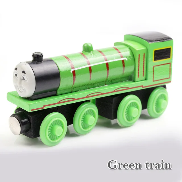 green train 1 шт. поезд волшебный трек поезд деревянный поезд горячие колеса Томас и друзья для ребенка детский подарок 48 типов выбрать автомобиль поезда игрушки - Цвет: green train