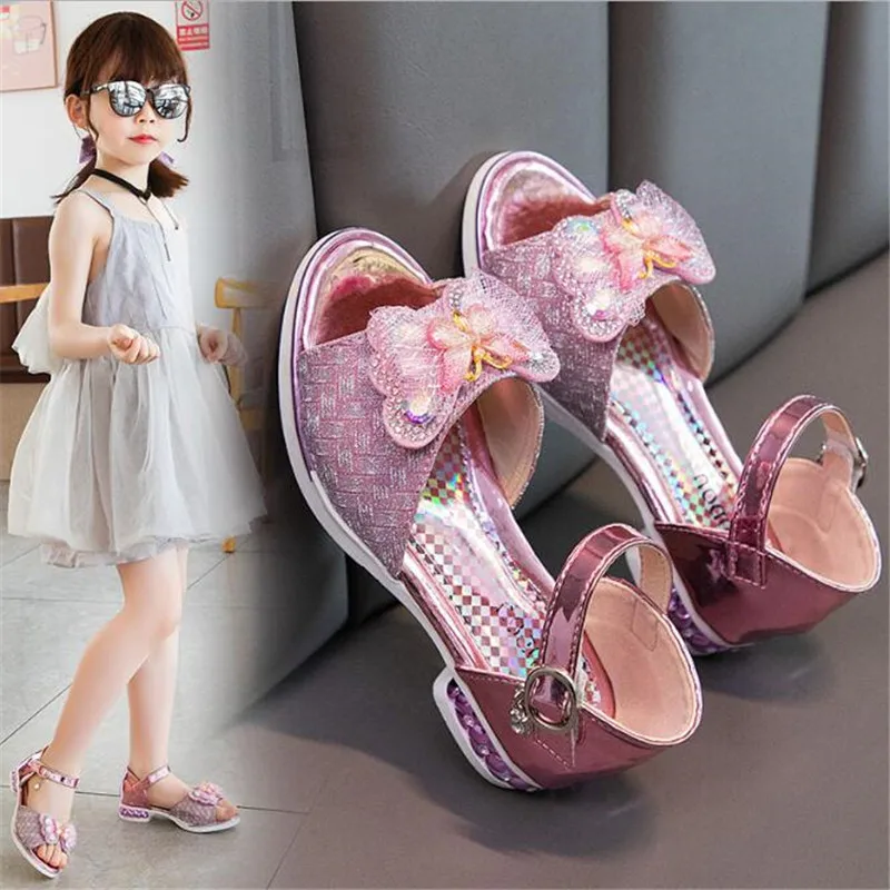 Босоножки с бантом для девочек туфли принцессы на мягкой нескользящей подошве