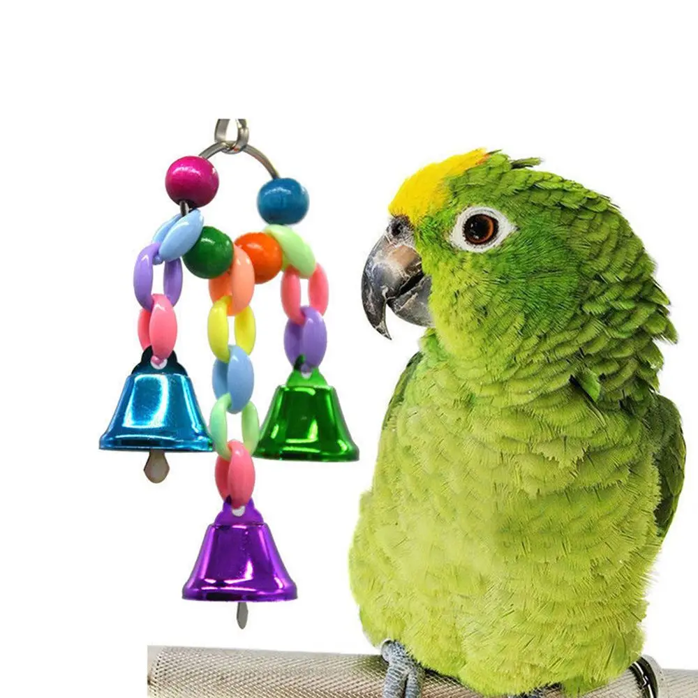 Красочные попугай игрушки подвеска висячий мост цепи ПЭТ жевательные для птиц