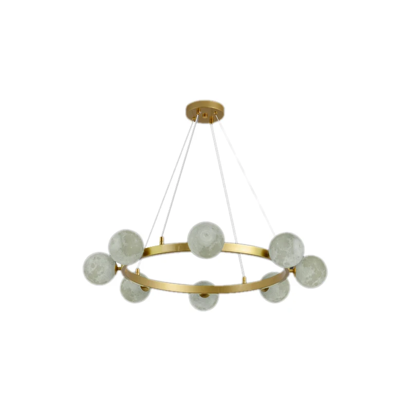 

Postmodern minimalist light luxury chandelier creative living room dining room bedroom villa LED moon shape chandelier