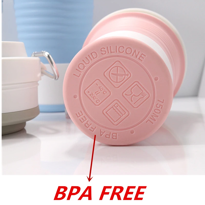 

Food Grade Silicone Coffee Cups With Straw BPA FREE 550/750ML Water Cup Outdoors Camping Hiking Foldable Water Bottle