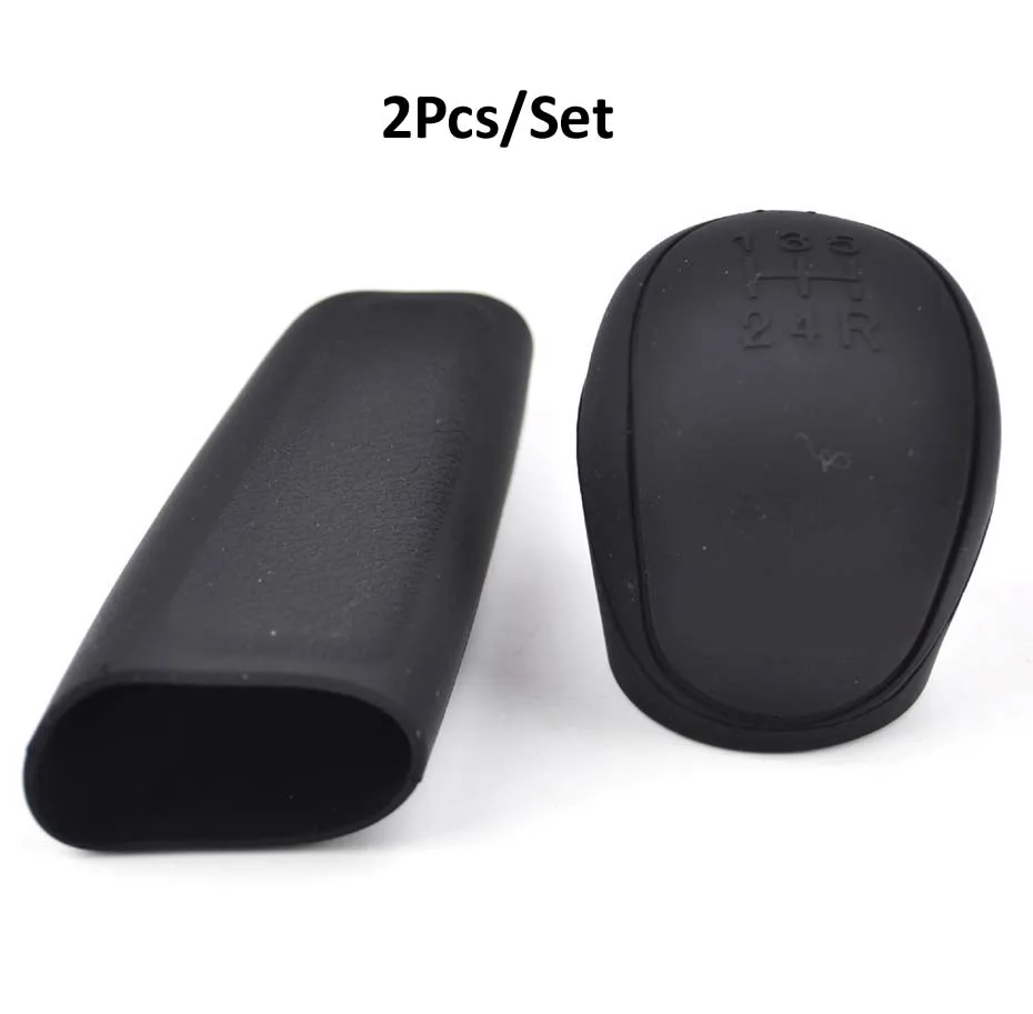 

2Pcs Universal Manual Gear Shift Collars Car Silicone Gear Head Shift Knob Cover Handbrake Grip Car Hand Brake Covers Case