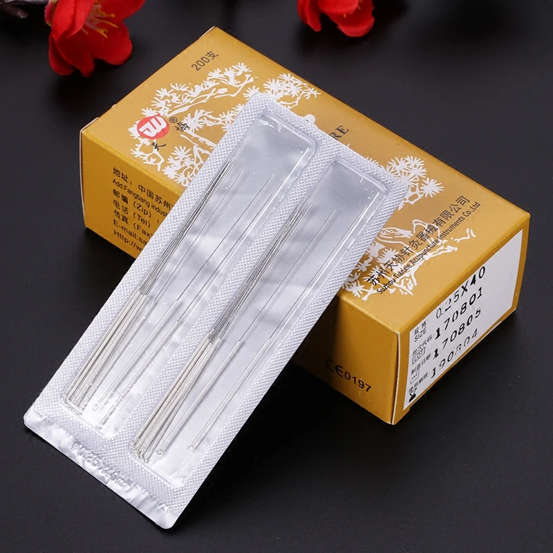 200 шт. без одноразовые иглы для иглоукалывания серебряной поверхностью backshank