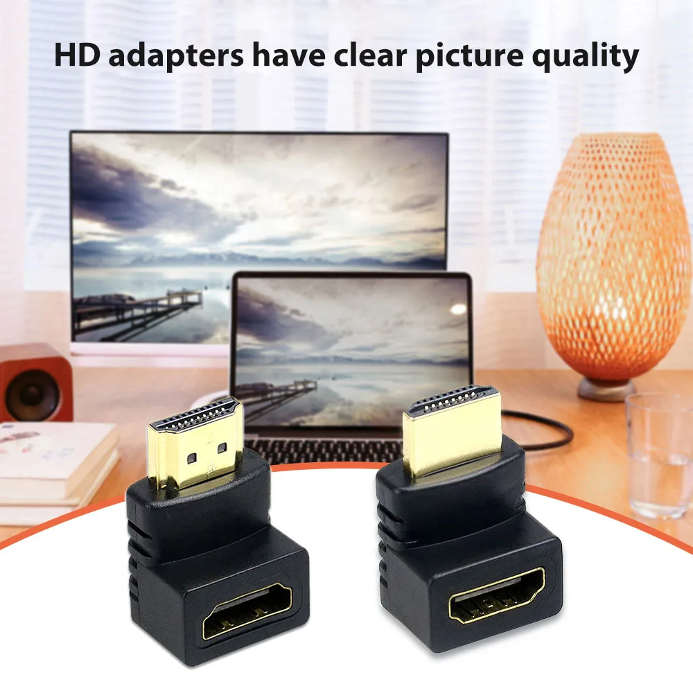 

DVI Male HDMI-Compatible Female 90/270 Right Angle Adapter Degree Elbow Two-Way Conversion Computer Video Connector