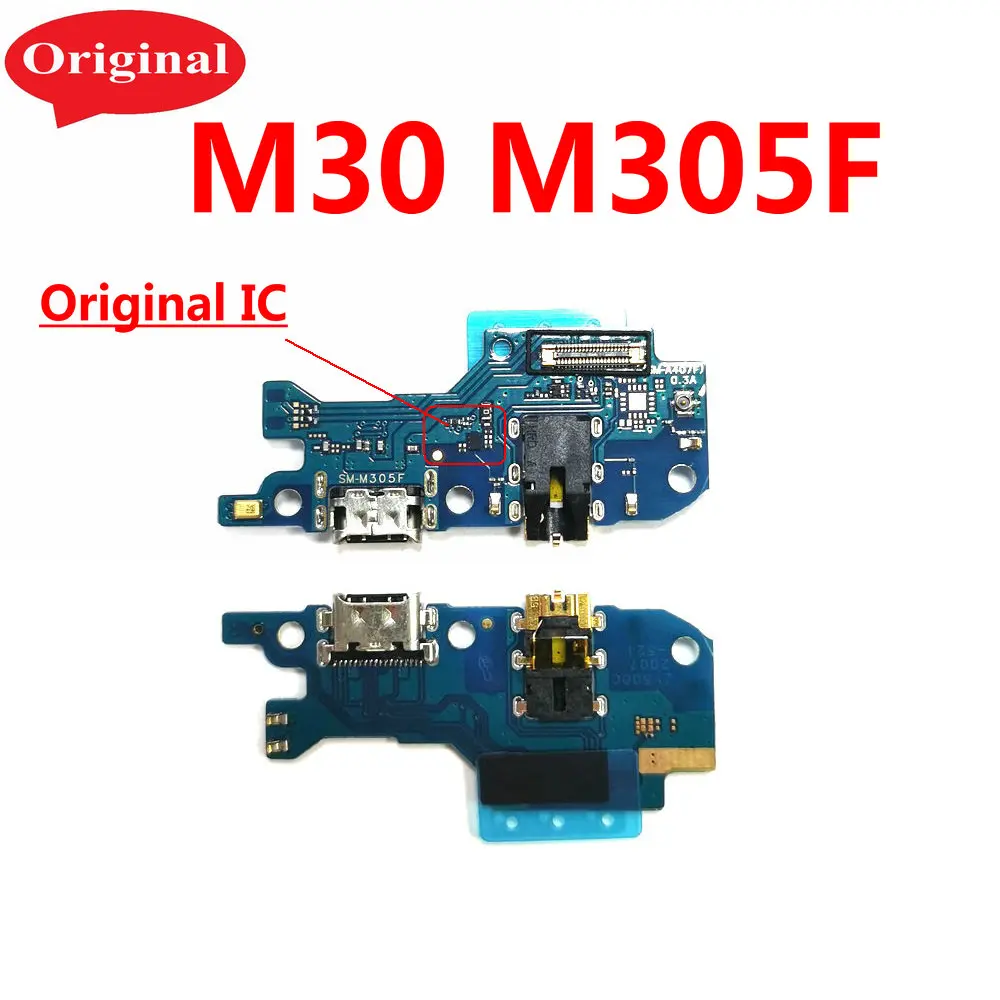 Оригинальный зарядный порт для Samsung Galaxy M30 M305F M30S M307F USB плата зарядки печатная плата соединитель док-станции гибкие запасные части