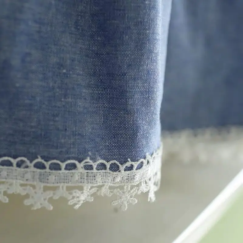 

Short Curtains in the Kitchen Bow-knot Striped Pattern Half Curtains Small Window Cafe Drapes Home Decoration