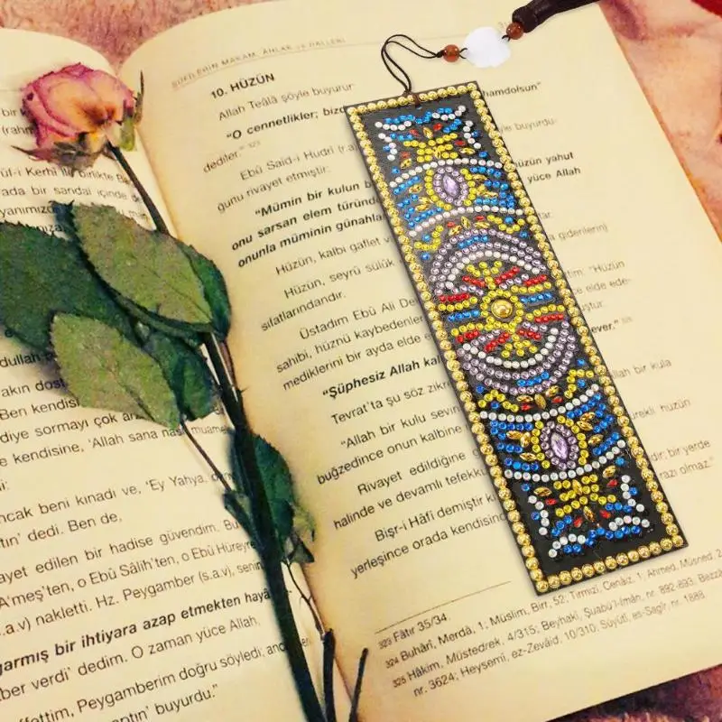 Алмазная картина Закладка 5D Сделай Сам кожаная книжка с кисточкой знаки