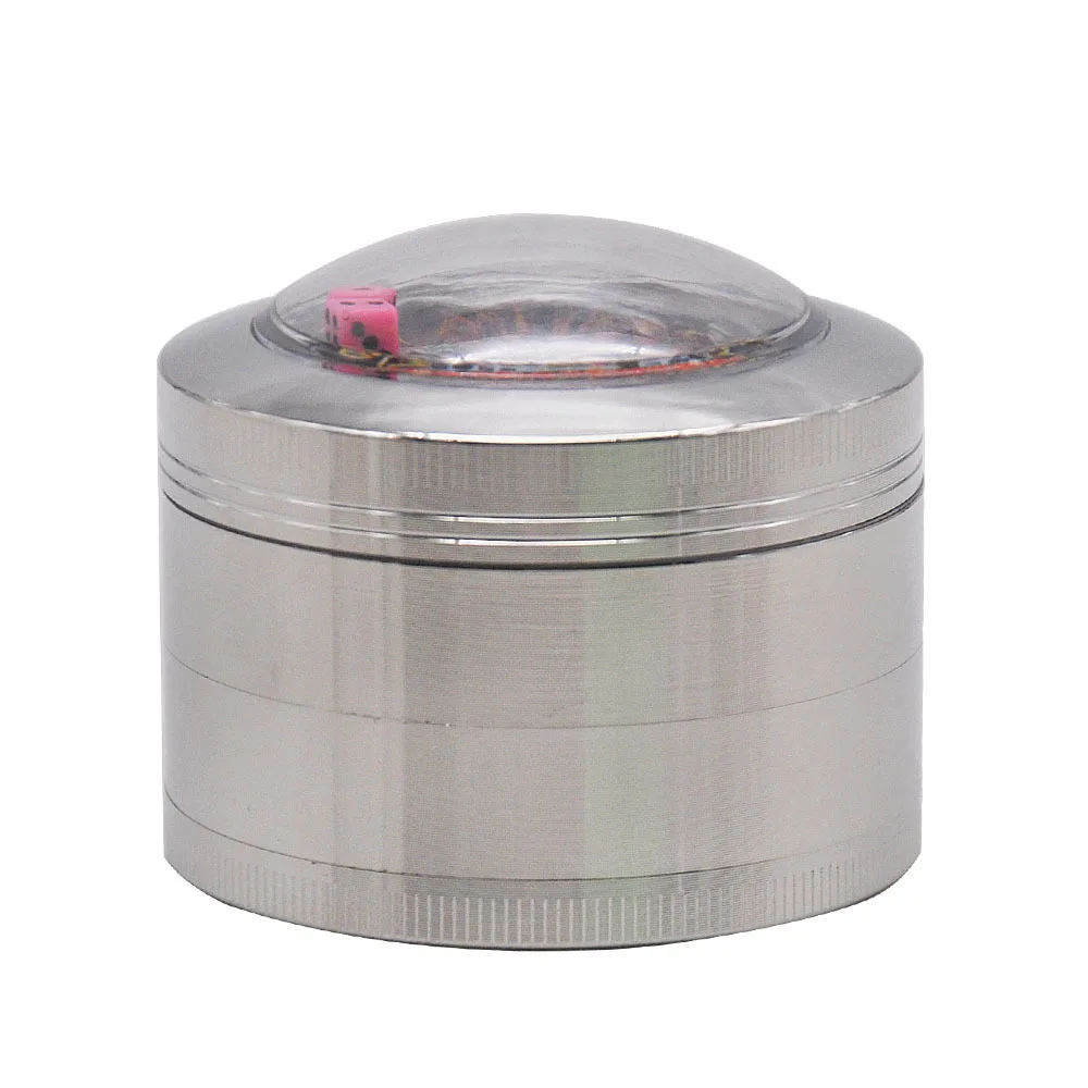 Цинковый сплав измельчители трав для курения с игра в кости окна 63 мм 4 шт.