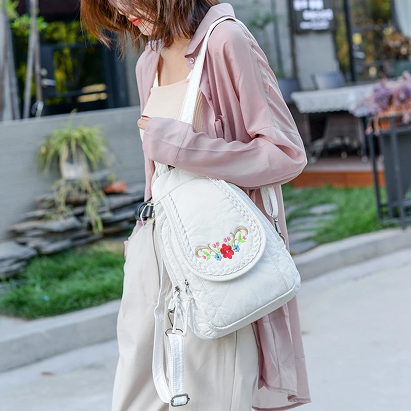 

Women's Leather Backpack Chest Bag Travel Small Backpack Girl School Bag Shoulder Bag