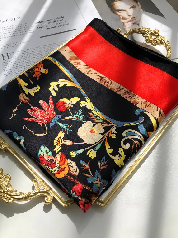 Женский квадратный шарф из натурального шелка 100% см| |