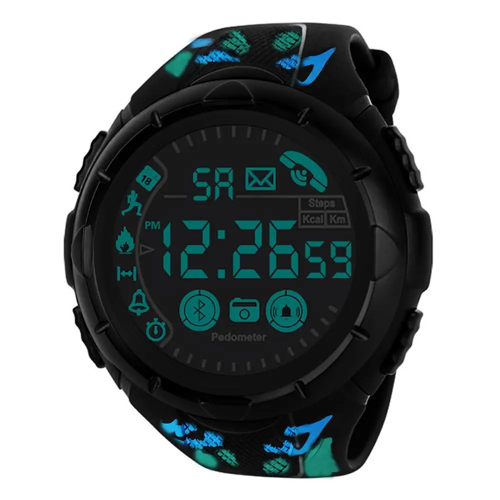 HONHX Bluetooth мужские умные спортивные часы мужские s водонепроницаемые цифровые наручные часы шагомер калории фитнес Relogio Спорт Masculino - Color: camouflage black