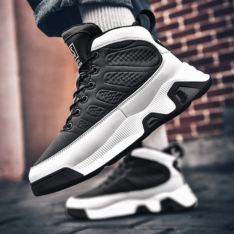 

Original High Top Sneakers Male Hard-Wearing Leather Shoes Men Basketball Sport Professional Outdoor Best Selling Gym Trainers