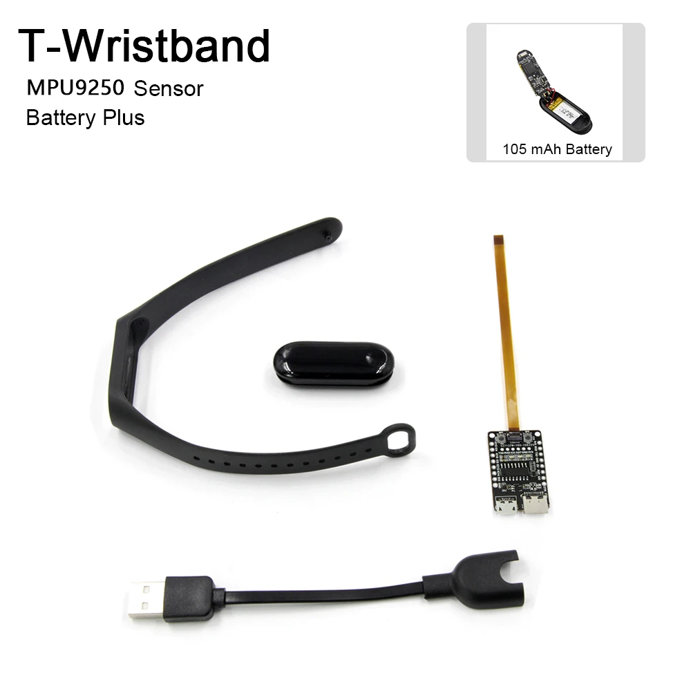 

Free Shipping TTGO T-Wristband DIY Programmable Smart Bracelet ESP32-PICO-D4 Main Chip 0.96 Inch IPS Screen Silicone Bracelet