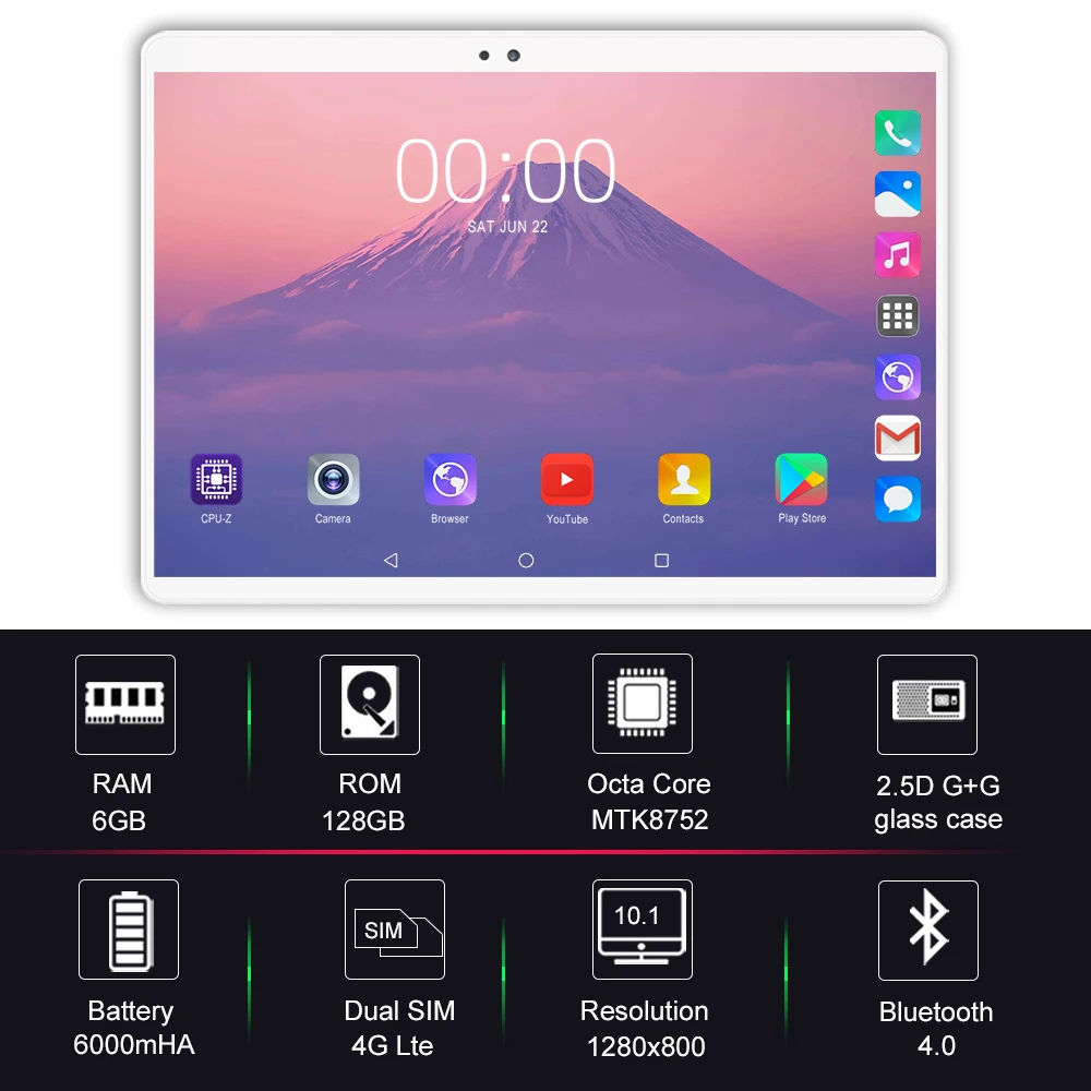 10 1 дюймовый планшетный ПК Восьмиядерный оригинальный мощный Android 9 0 6 ГБ ОЗУ 128 Гб