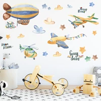 kids room decoration wall stickers airplane posters nursery wall decoration cartoon wallpaper diy baby room wall decor wall art