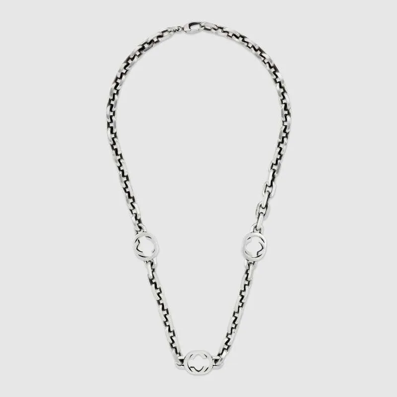 

Classic masterpiece of 925 sterling silver double letter necklace restoring ancient ways of personality