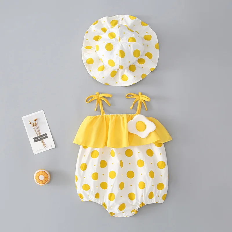 

Baby Bag Fart Clothes Summer New Kids Girls One-piece Thin Section Cute Fruit Printing Children's Princess Triangle Romper XB69