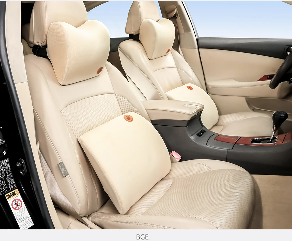 Car Pillow Memory Cotton Foam Headrest Neck Warm Winter Car Seat Support Lower Back Cushion Lumbar Support Rest Auto Accessories