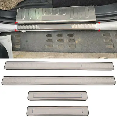 

Stainless Silver Outer Door Sill Scuff Plate 4pcs For Ford F150 F-150 2015-2020