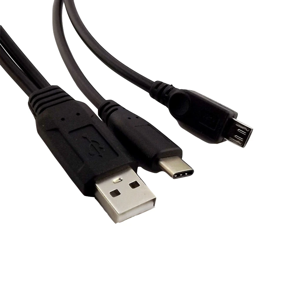 1x USB 2 0 тип А папа к 3 1 Тип C и Micro B разъем для зарядки передачи данных Y разветвитель