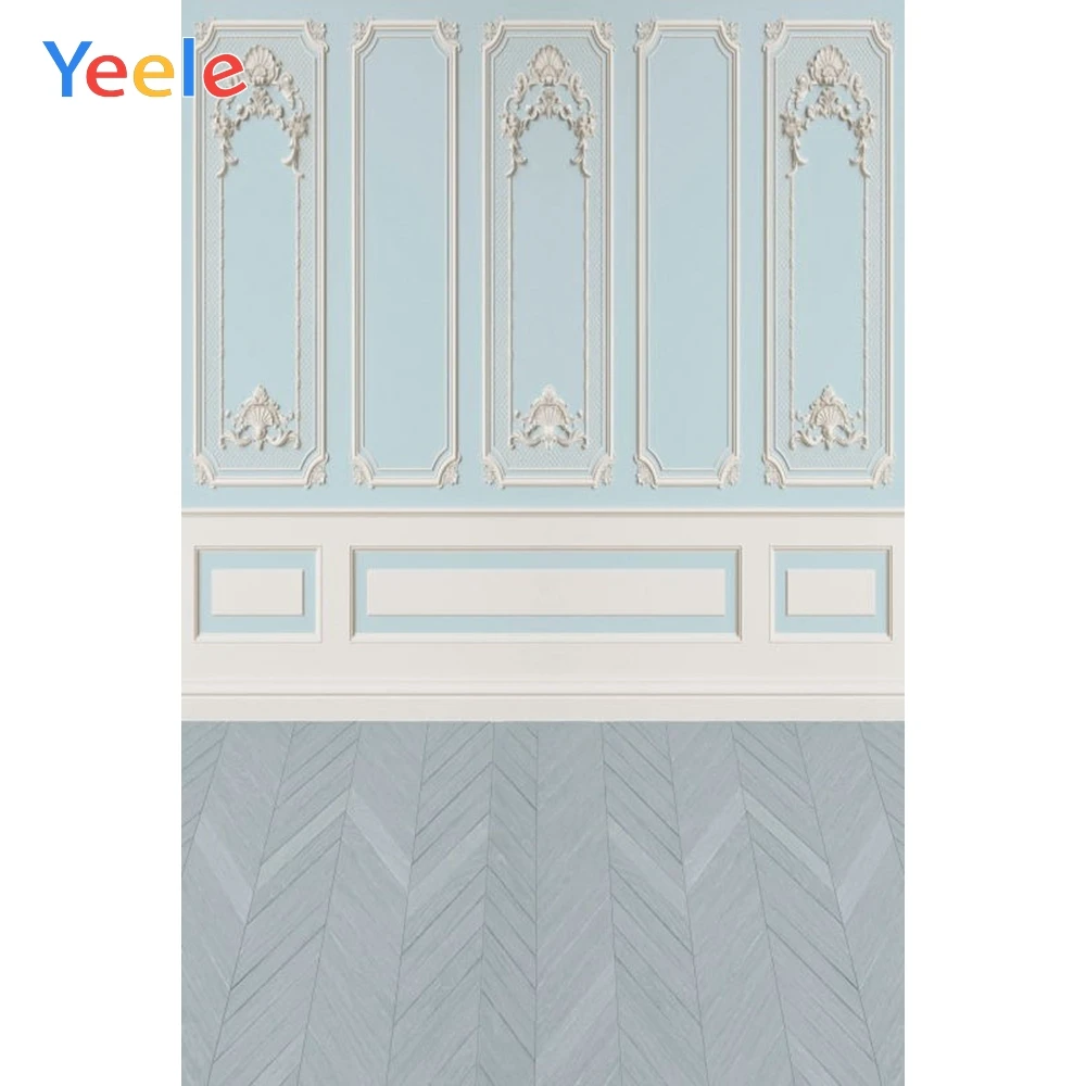 

Room Interior Blue Pattern Baby Portrait Wedding Photography Backdrops Vinyl Photographic Background For Photo Studio Shoot Prop