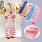 Носки для девочек хлопковые длинные носки для маленьких девочек Гольфы с милым котом детские носки для танцев гетры для От 3 до 12 лет