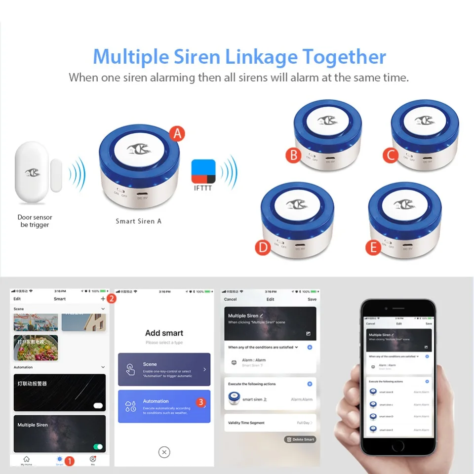 Беспроводные системы сигнализации Wi Fi безопасности дома andriod IOS Smart life app