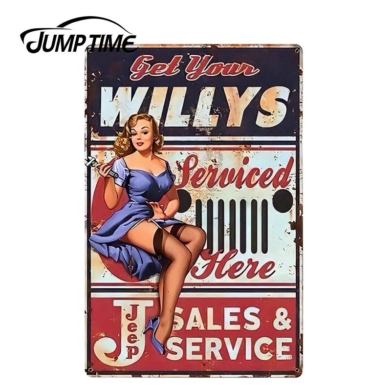 JumpTime 13 см X 8 5 Willys типа здесь Горячая кинозвезды девушка Виниловая пленка для