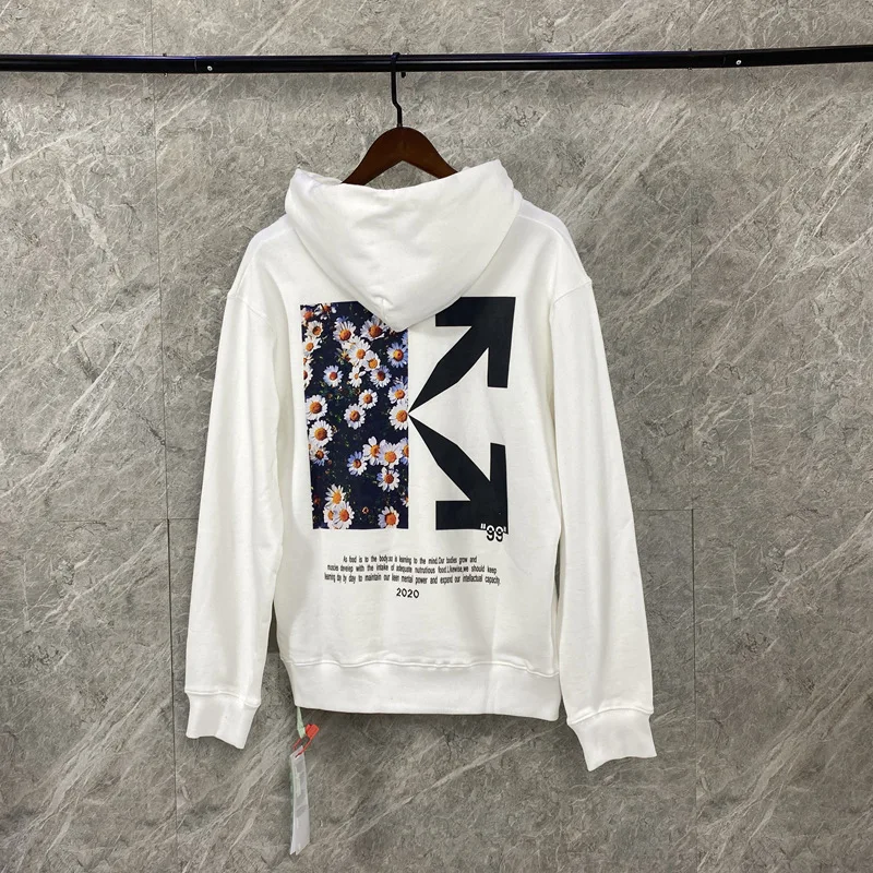 

Chao brand ow off small daisy arrow direct jet printing hooded men's and women's couple's sweater