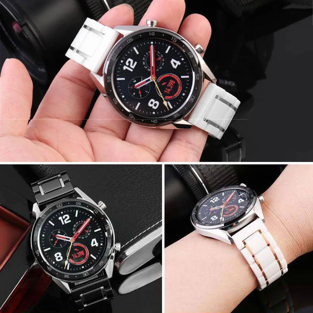 

22mm 20mm Band for Samsung Galaxy Watch 3 41 45mm Gear S3 46mm 42mm Watch Metal Ceramics Straps for Amazift Metal Wrist Bracelet