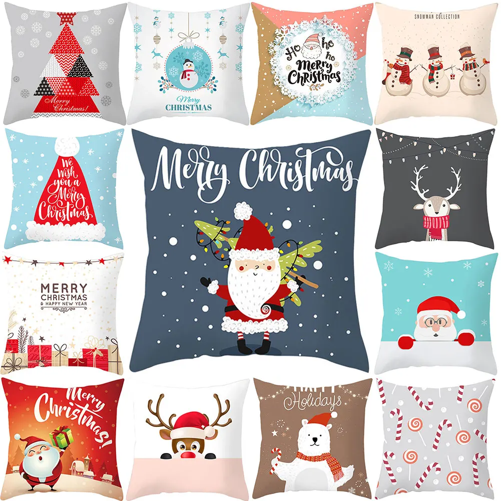 Новая Съемная Рождественская елка снежинка подушка со снеговиком чехол