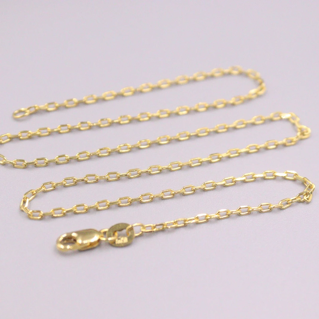 Miglior Au750 Collana A Catena In Oro Giallo 18 Carati Reale Per Donna Donna 1.8mmW Catena A Catena Girocollo Collana In Oro 14''L Gioielli In Oro 18 Carati