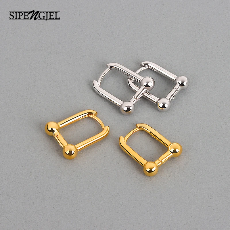 

SIPENGJEL модные Геометрическая круглая бусинки серьги-кольца для женщин нишевый дизайн серьги простота милые ювелирные изделия подарок