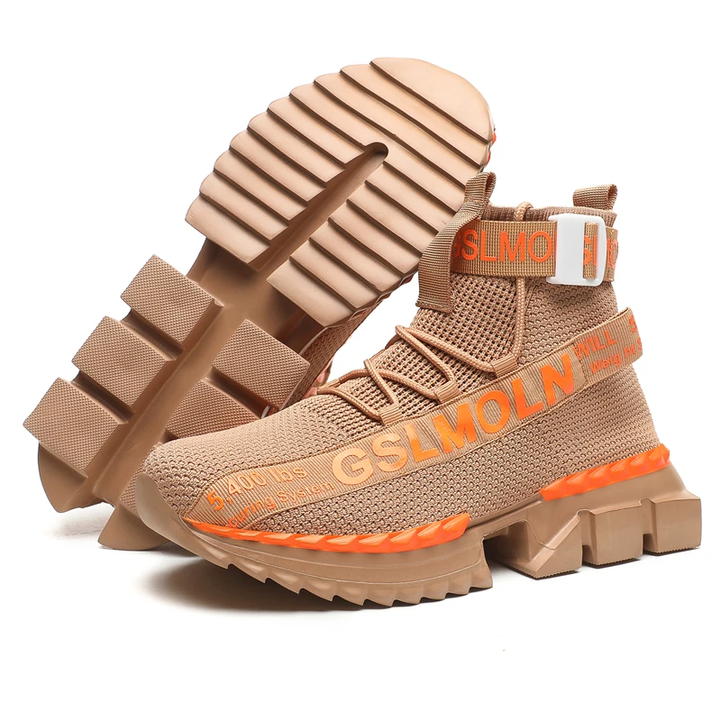 

High-top Socks Shoes Chunky Sneakers Men White Trend Street Light Sports Running Shoes Men Big Size 45 46 Support Drop-shipping