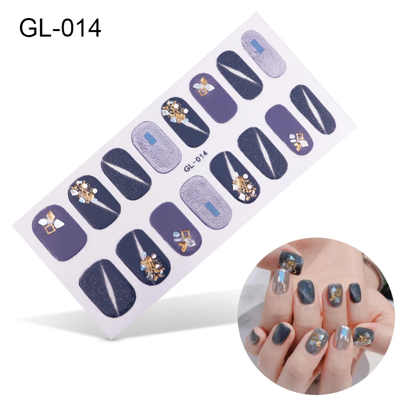 GL014 Корея предназначен обертки блестящие, дизайн ногтей Стикеры наклейки многоцветная ногтей Стикеры s полоски «сделай сам» салонного маникюра Прямая поставка - Цвет: GL014