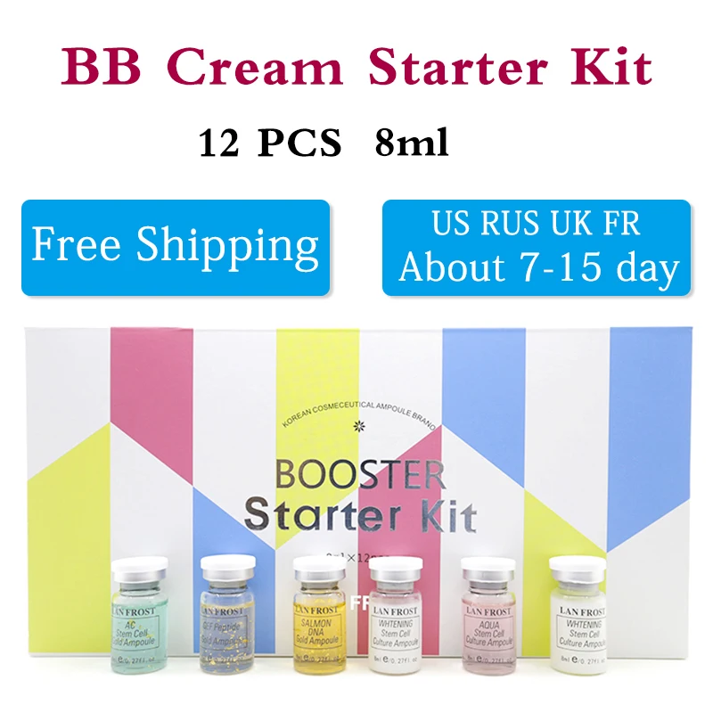 

12 шт./коркоркор. BB крем для кожи Золотая ампула стартовый набор 8 мл BB крем светящаяся с добавлением основы Ниацинамид/Пептидная Сыворотка дл...